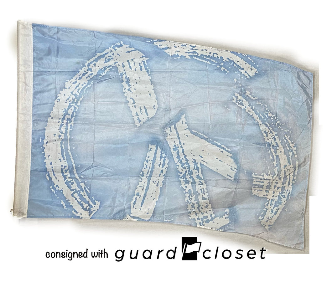 10 blue broken peace sign Field & Floor FX flags - guardcloset