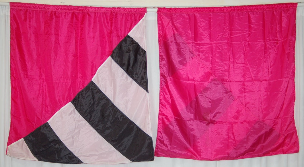 25 pink/black double sided flags