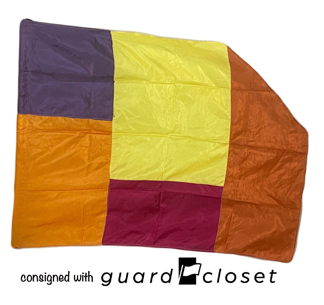 14 purple/orange/yellow/fuchsia colorblock flags