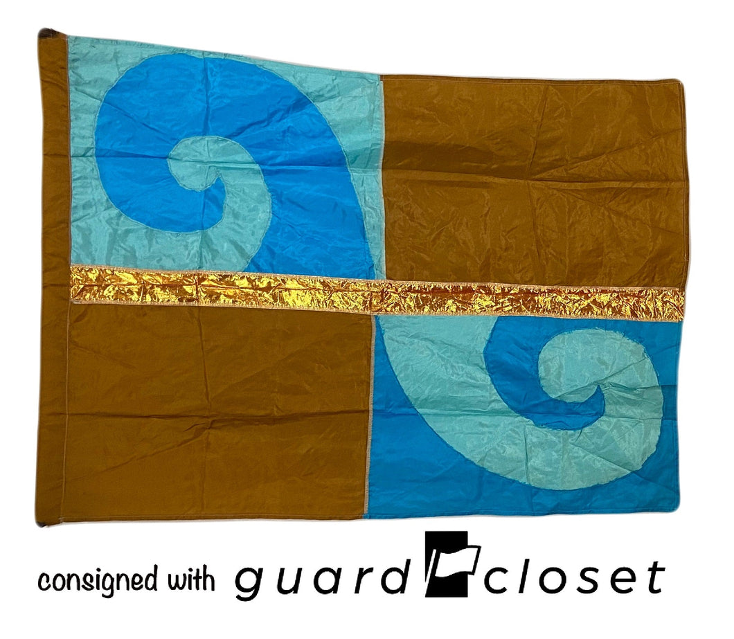 7 blue/brown waves flags