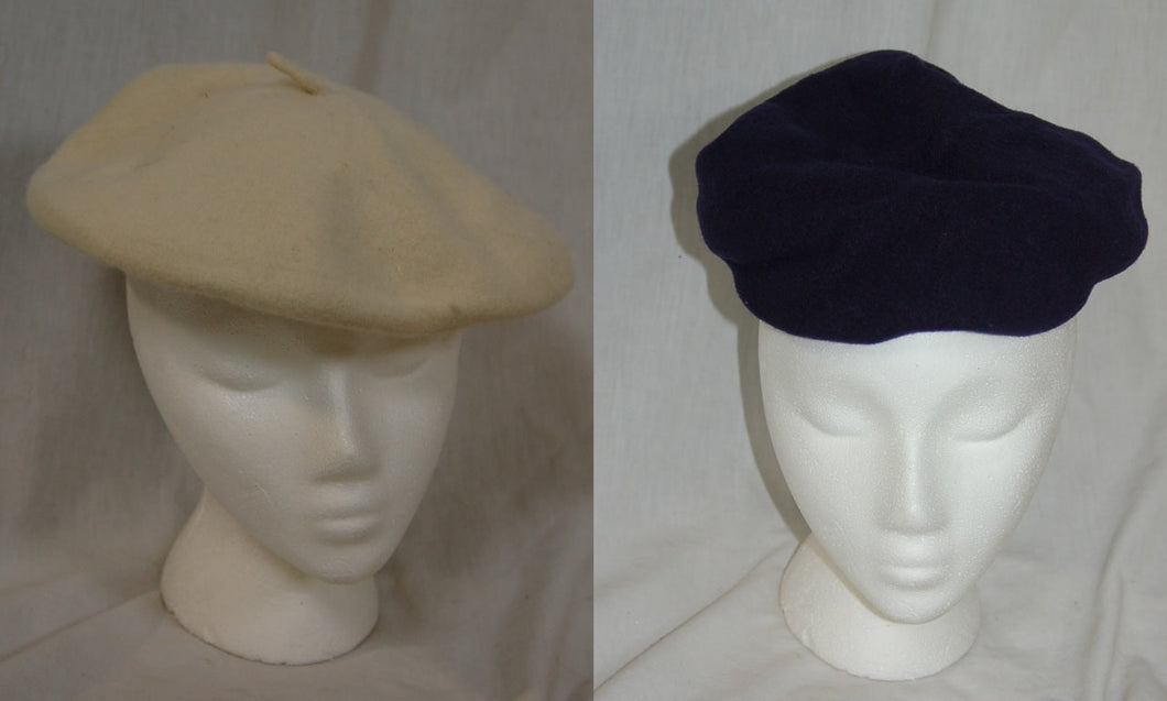 15 Dark Blue/navy Blue Berets + 1 Ivory Beret