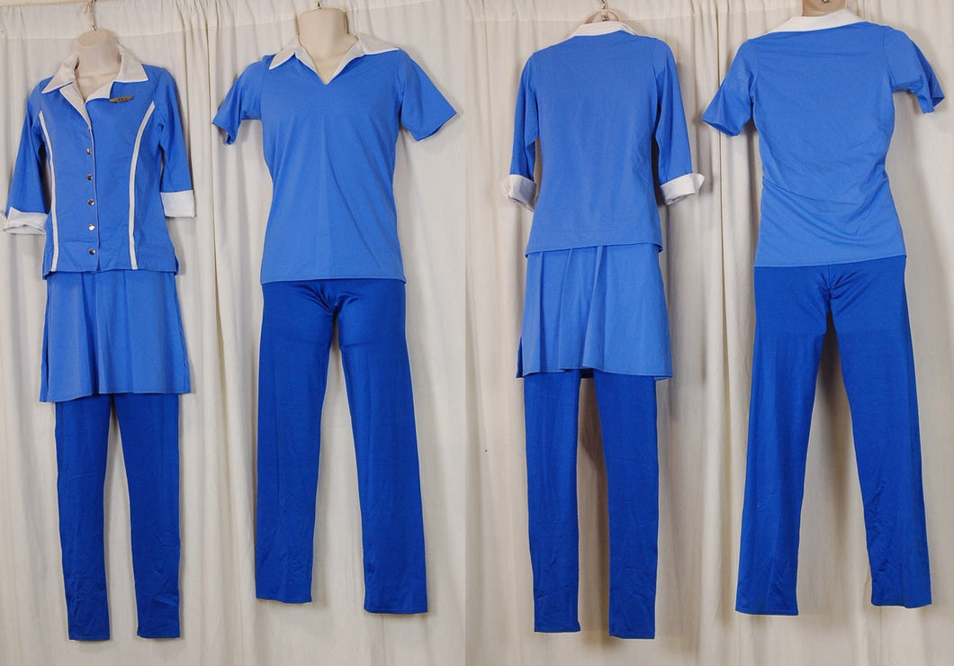 12 2-piece Blue Flight Attendant Costumes