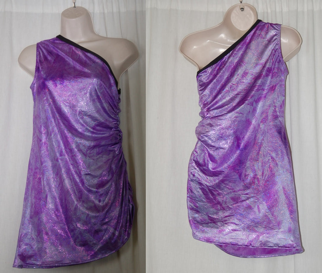 6 purple one shoulder tunics by Band Shoppe