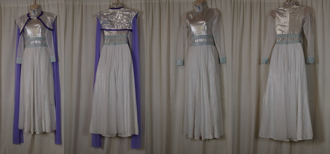 9 white/silver skirted uniforms+ 9 purple shrug jackets Effects by Design