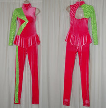 Load image into Gallery viewer, 14 Pink/green one sleeve Dance Sophisticates Uniforms
