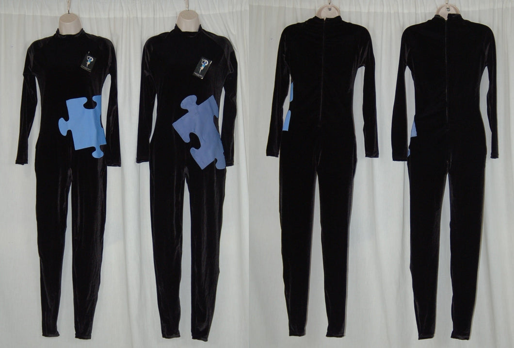 7 Black W/ Varied Blue Puzzle Piece Uniforms