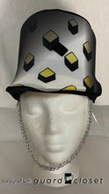 Load image into Gallery viewer, 61 Black white orange yellow &quot;cube&quot; Vivace Performance Tops + 68 Coordinating Shako Covers
