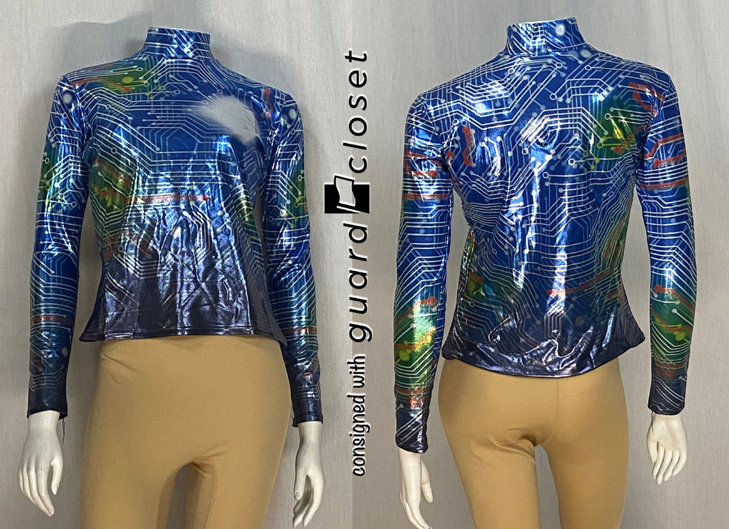 130 green blue circuit board futuristic FJM performance tops