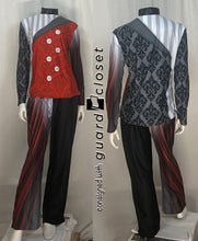 Load image into Gallery viewer, 8 complete red black gray Victorian spooky circus uniforms Style Plus
