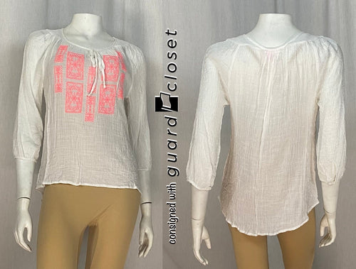 20 white tops with pink embroidery Dolled Up