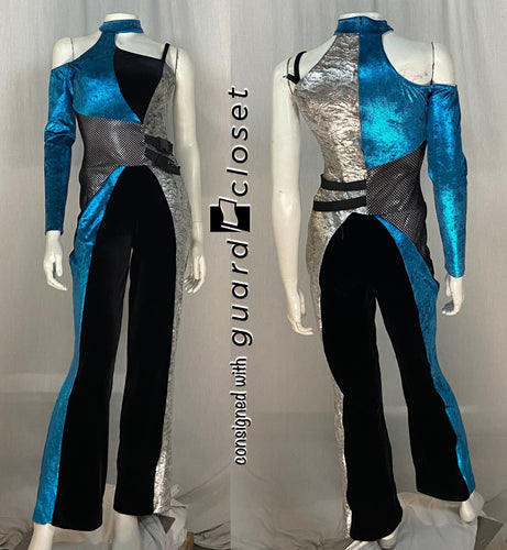 10 teal black silver unitards A Wish Come True