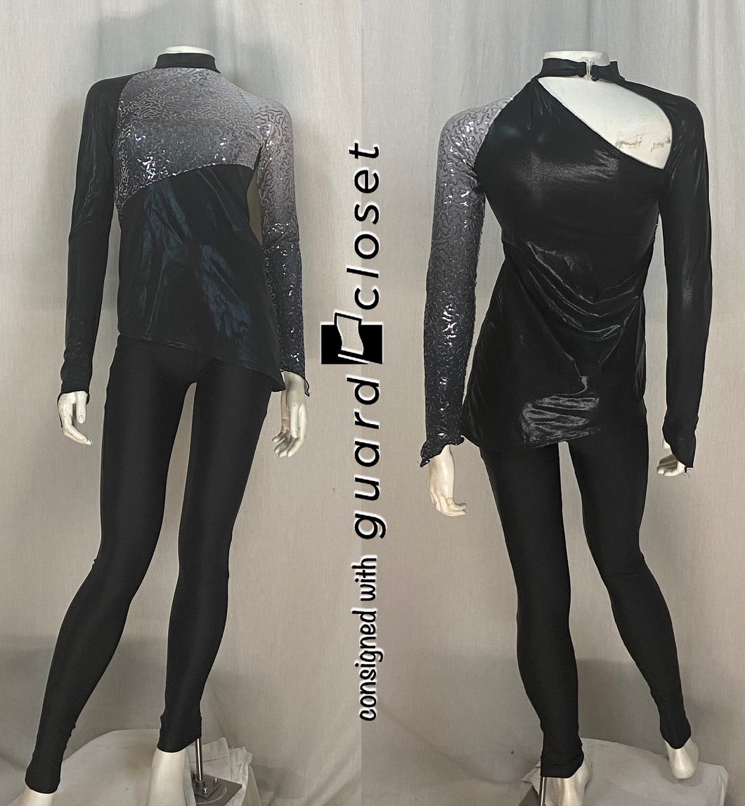 11 black silver long sleeve tops + 11 black pants Alexandra Collection