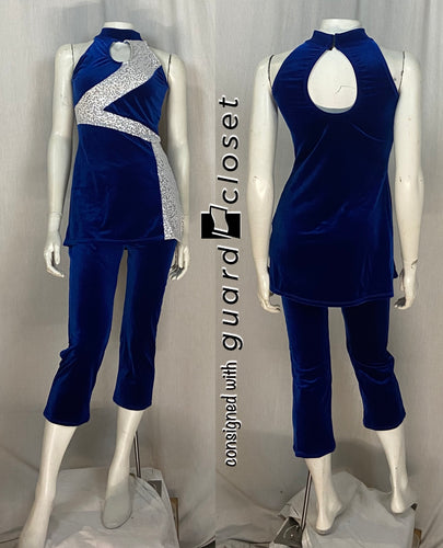 10 royal blue white sleeveless tops + 14 royal blue capri pants Style Plus