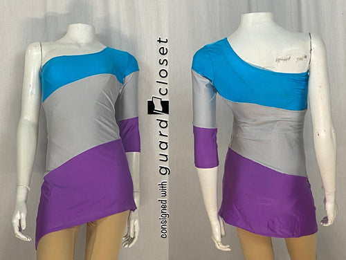 16 aqua gray purple one sleeve tops Baltogs