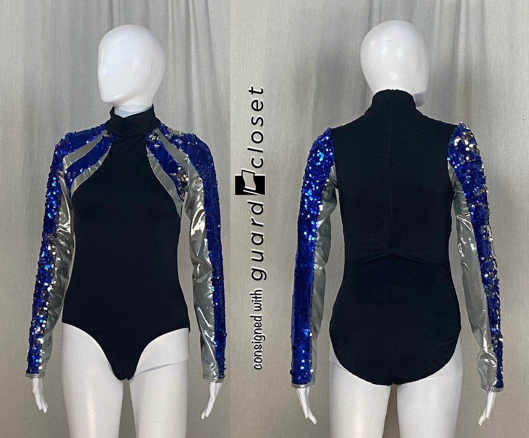 25 black silver blue long sleeve Balera leotards