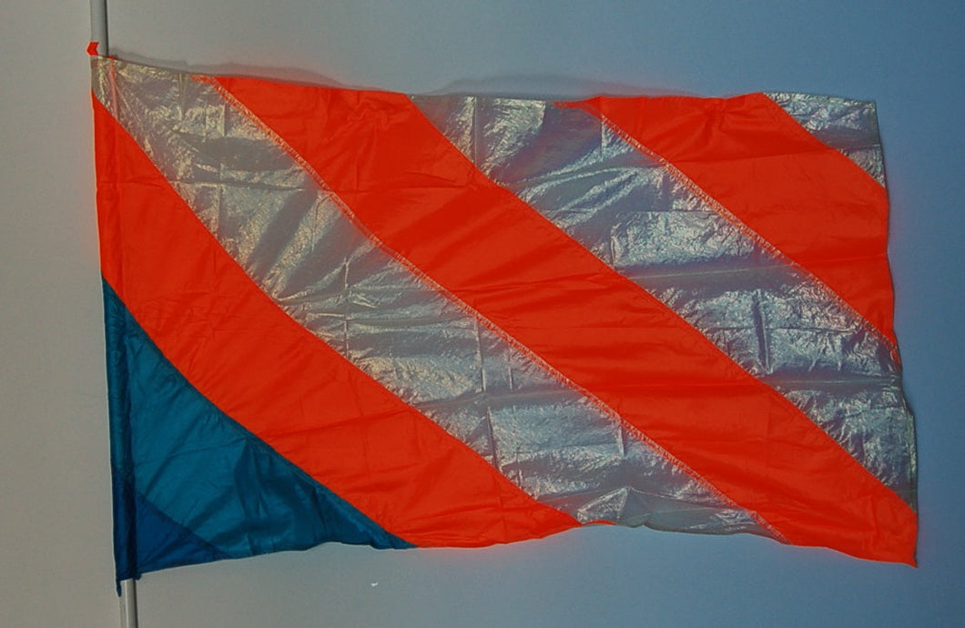 6 Blue/orange Stripe Flags