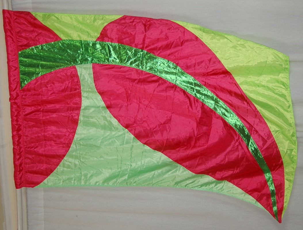 7 Pink green Leaf Flags by McCormick's