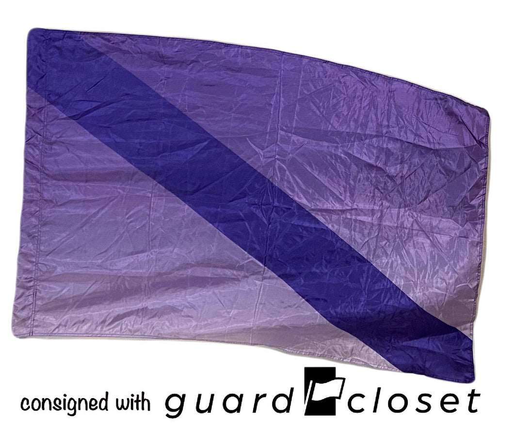 6 purple diagonal stripe flags