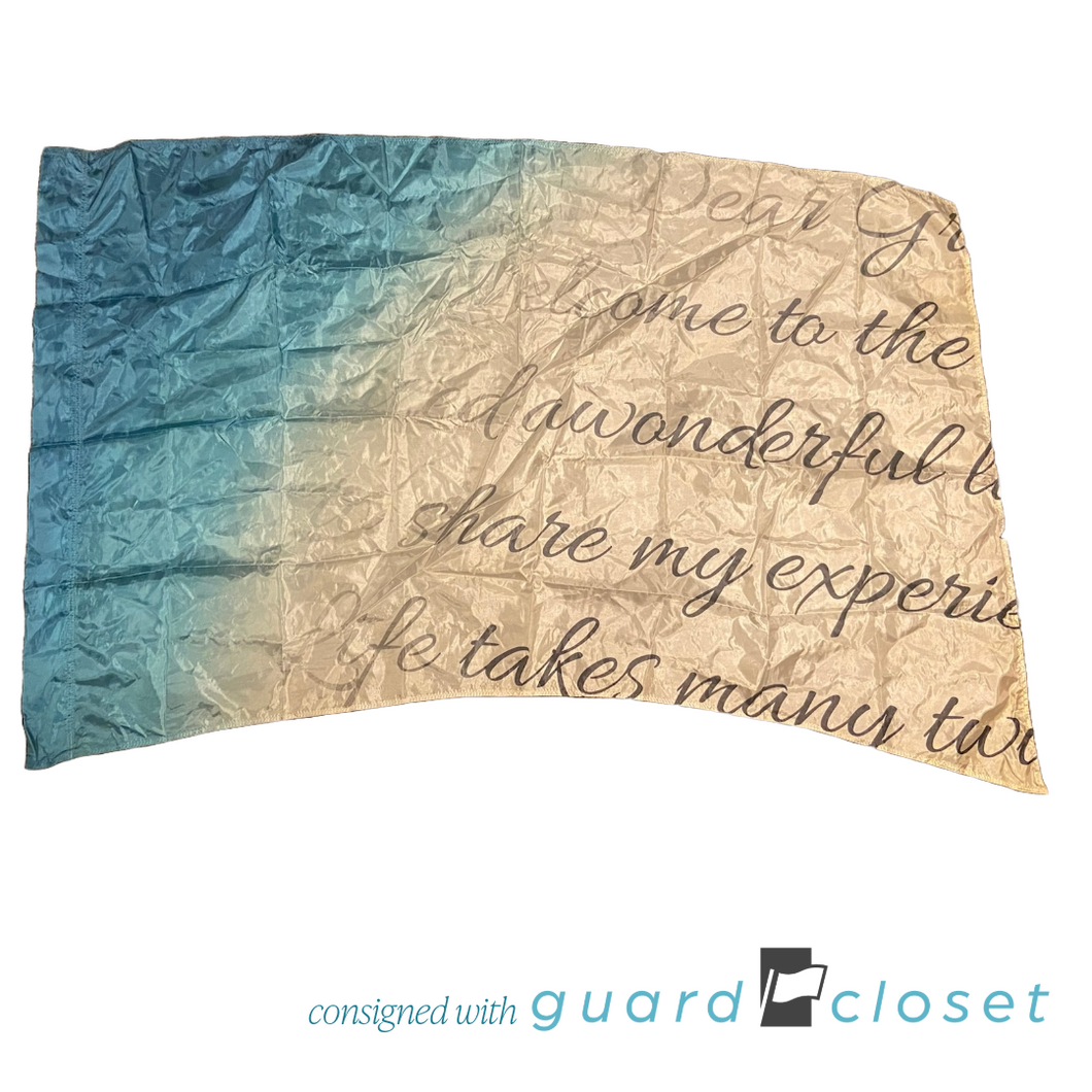 10 Teal ombre with handwritten text flags by McCormicks