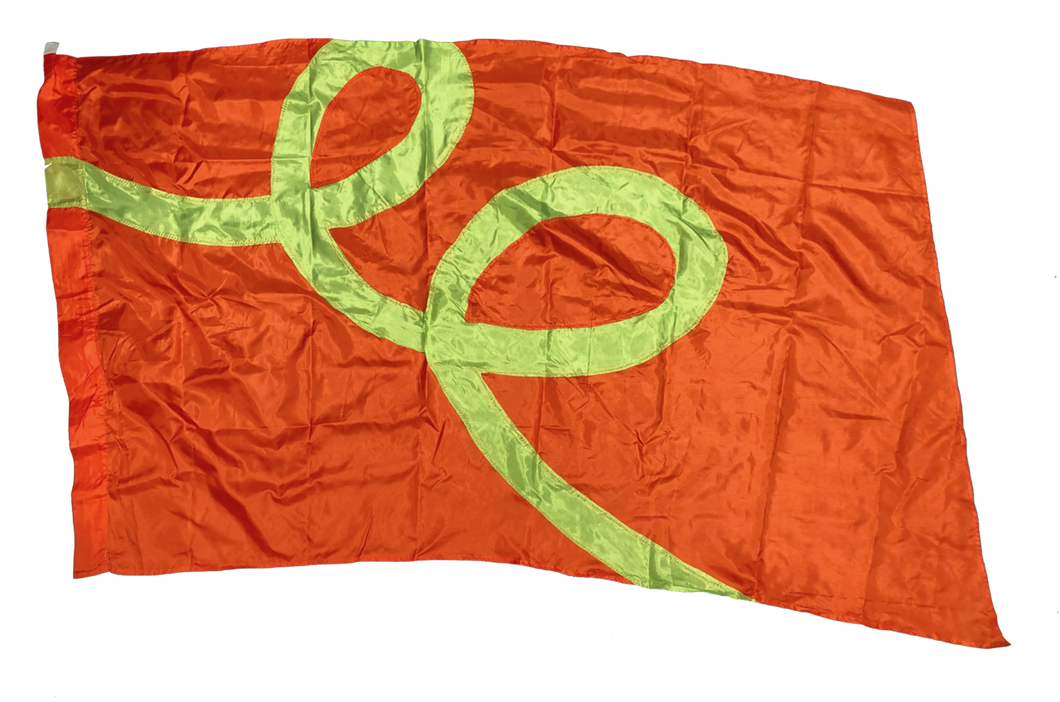 33 orange w/ green loops flags