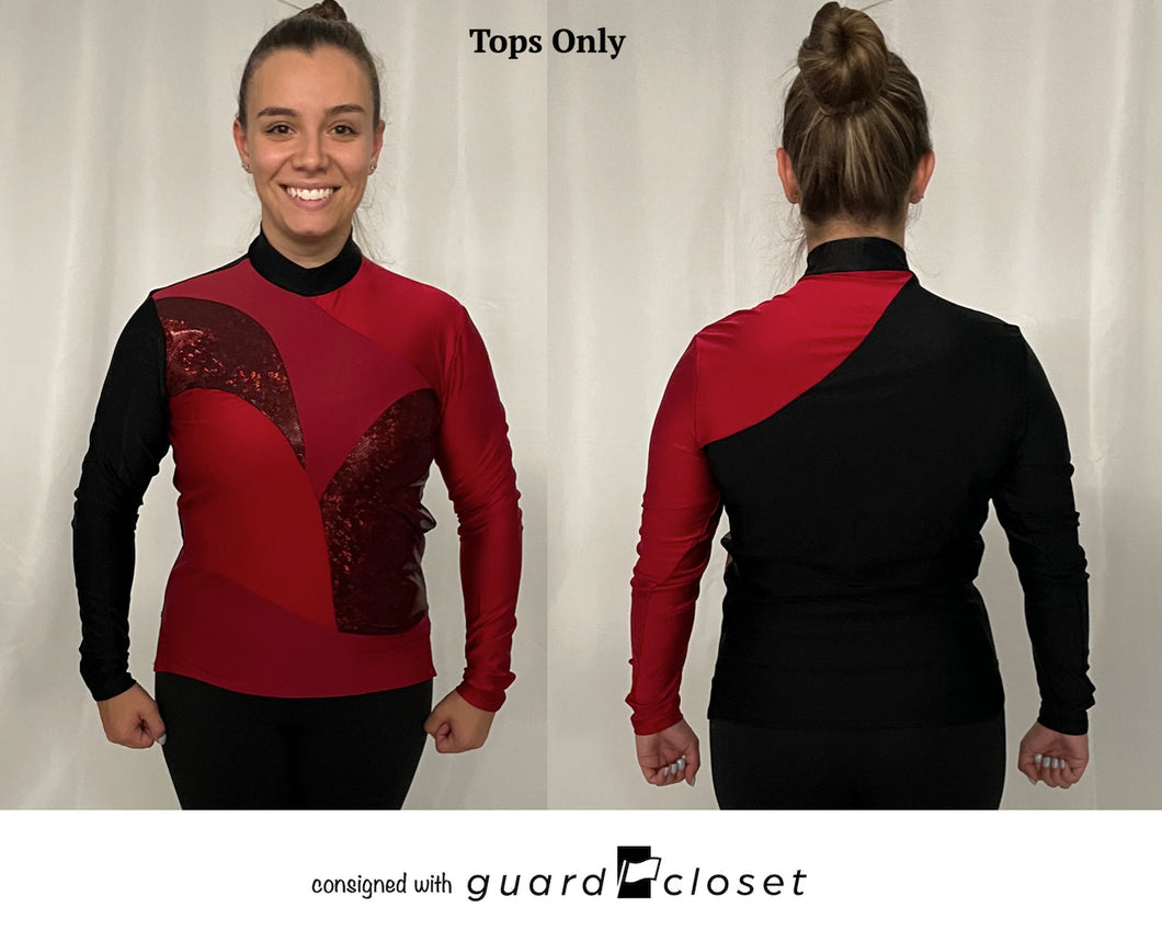 48 red long sleeve Creative Costuming & Designs performance tops