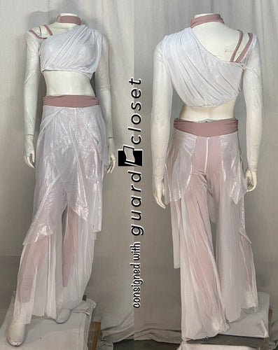 19 white rose crop tops and pants Creative Costuming & Designs