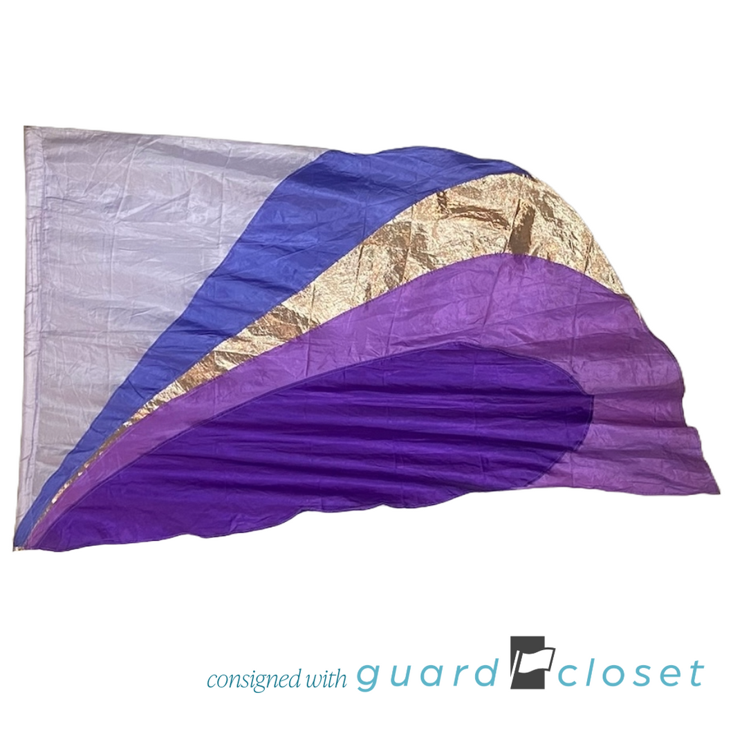 12 shades of purple & gold flags