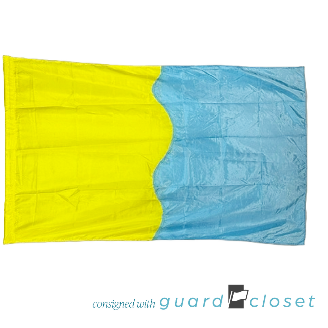 6 Light Blue Yellow Flags