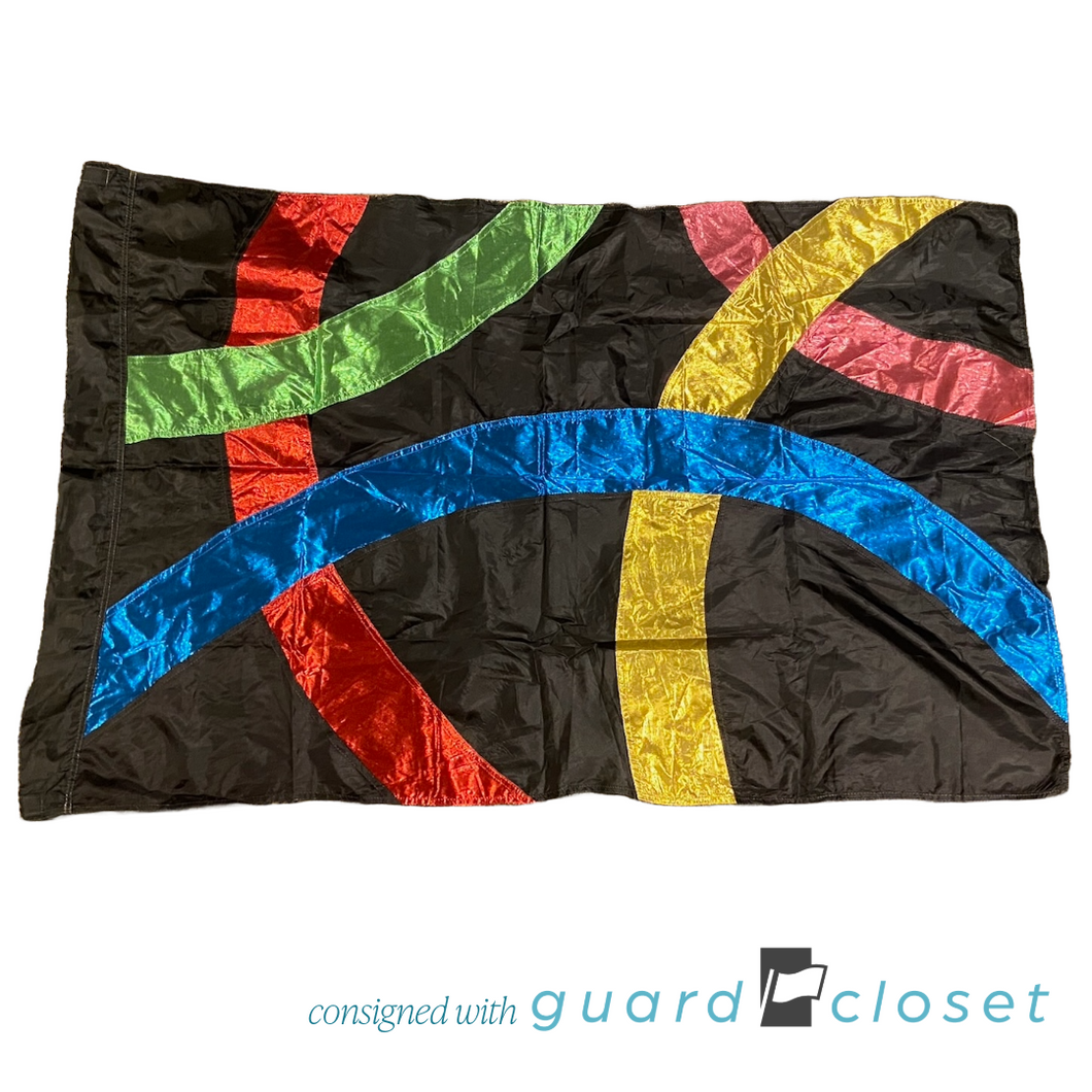 11 Black Multicolor Stained Glass Band Shoppe Flags