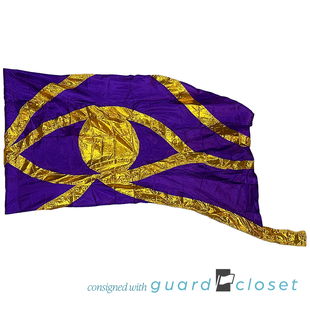 8 Purple Gold Eye of Ra Egyptian Style Plus Flags