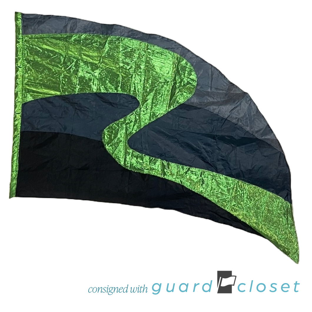 5 Green Charcoal Black Flags