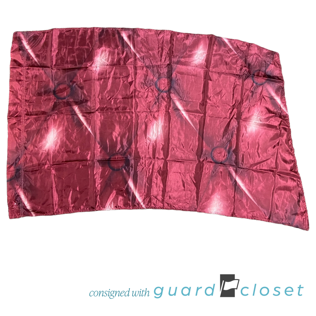 8 maroon tufted sofa flags by R&S Marching Arts