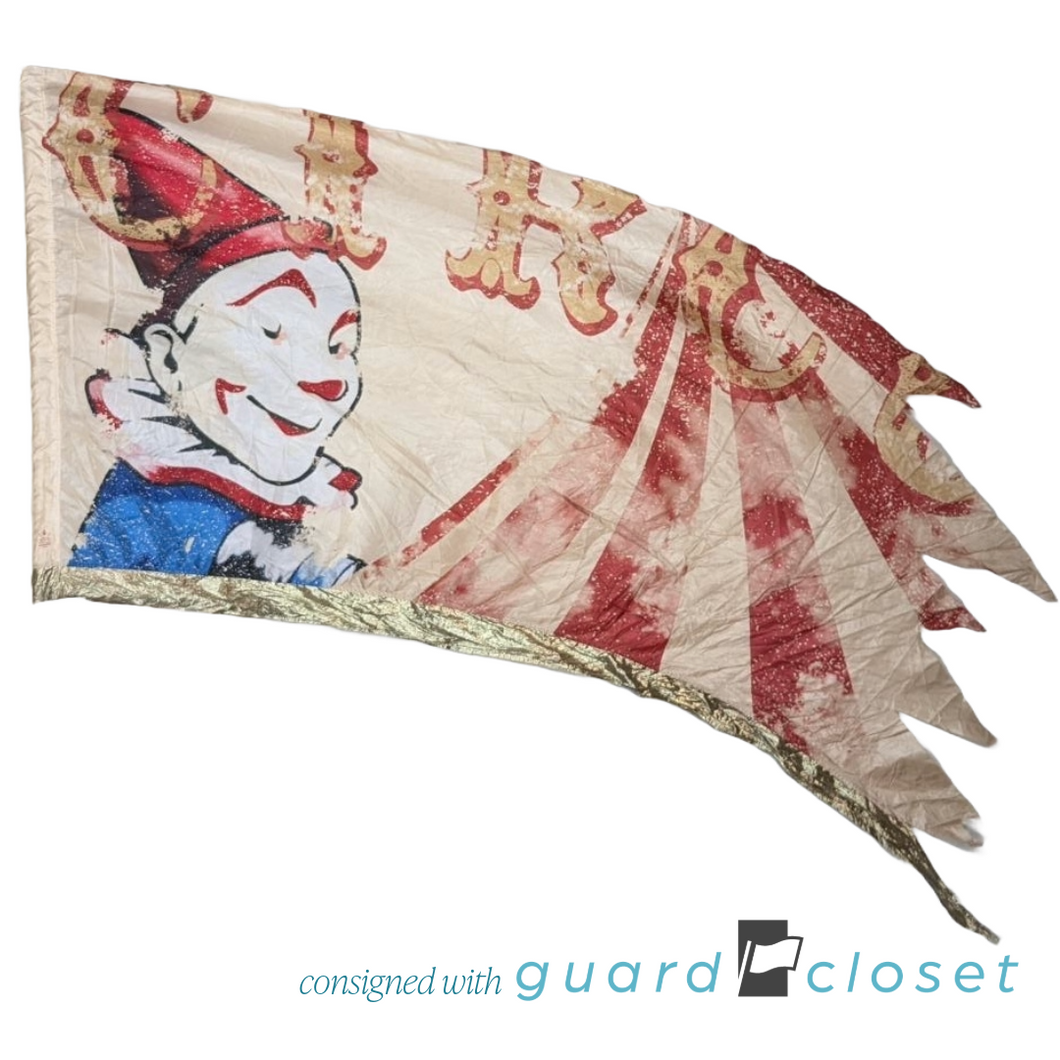 65 circus clown swing flags by R&S Marching Arts