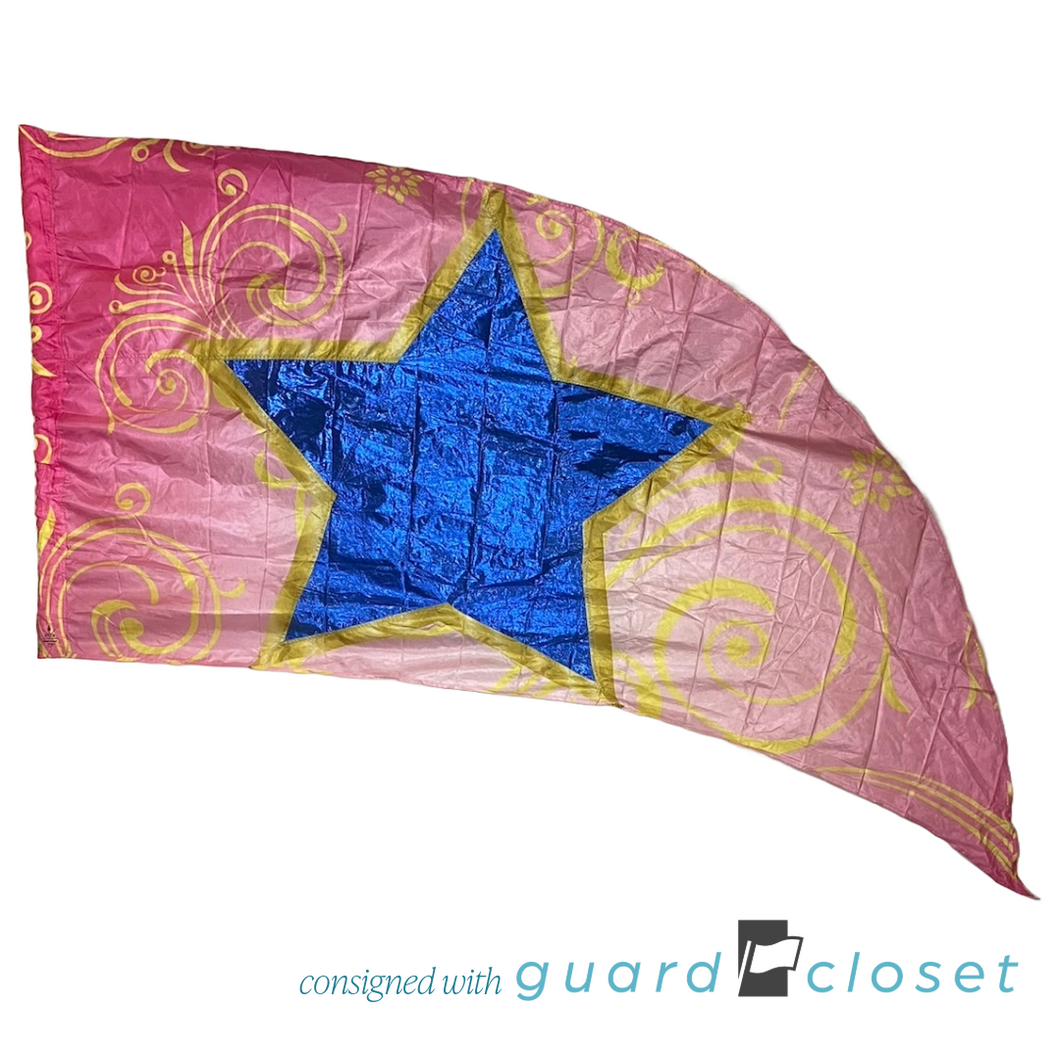 26 pink yellow blue star swing flags by R&S Marching Arts