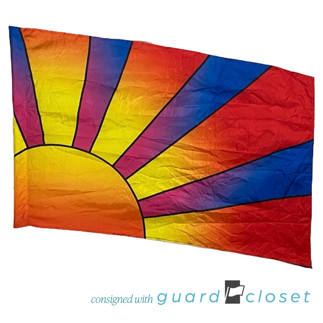 6 Multicolor Sunburst Flags by Field & Floor FX