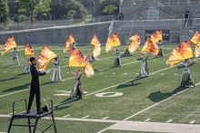 Load image into Gallery viewer, 30 brown gold white abstract swing flags by Band Today
