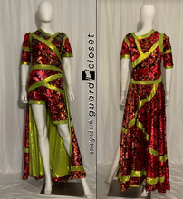 Load image into Gallery viewer, 25 green and red Dance Sophisticates skirted rompers
