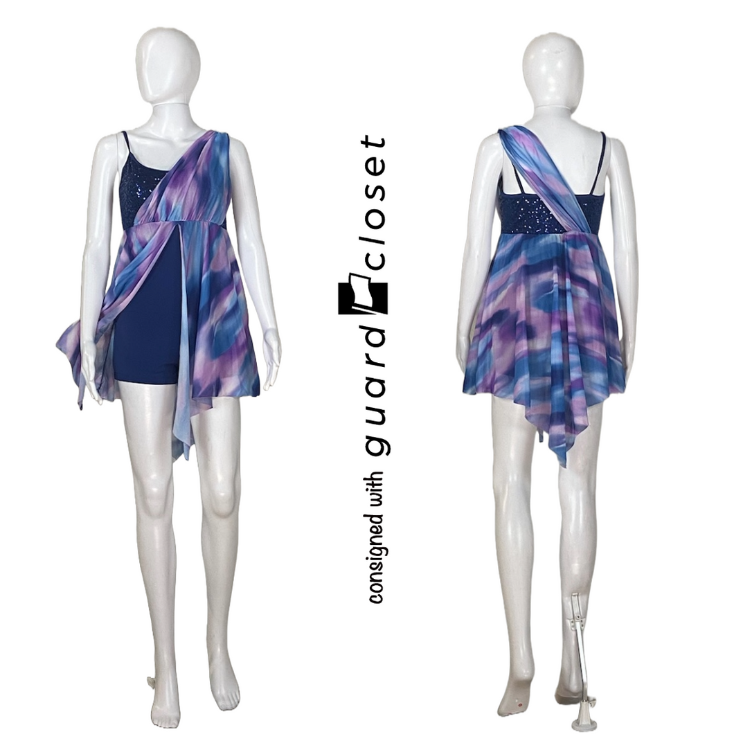 18 Blue Cool Color Tank Dress w/ built in Leotard by Balera