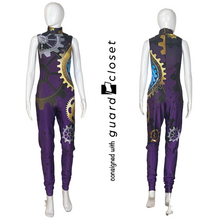 Load image into Gallery viewer, 18 Purple Machine Steam Punk Gears Sleeveless Unitard + 1 Top/Pants set by McCormick&#39;s
