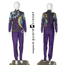 Load image into Gallery viewer, 18 Purple Machine Steam Punk Gears Sleeveless Unitard + 1 Top/Pants set by McCormick&#39;s
