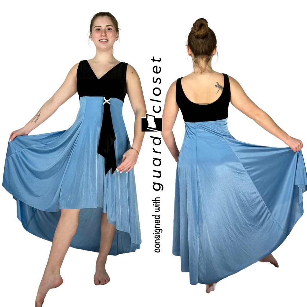 12 Light Blue and Black Dress with leotard trunks by Algy