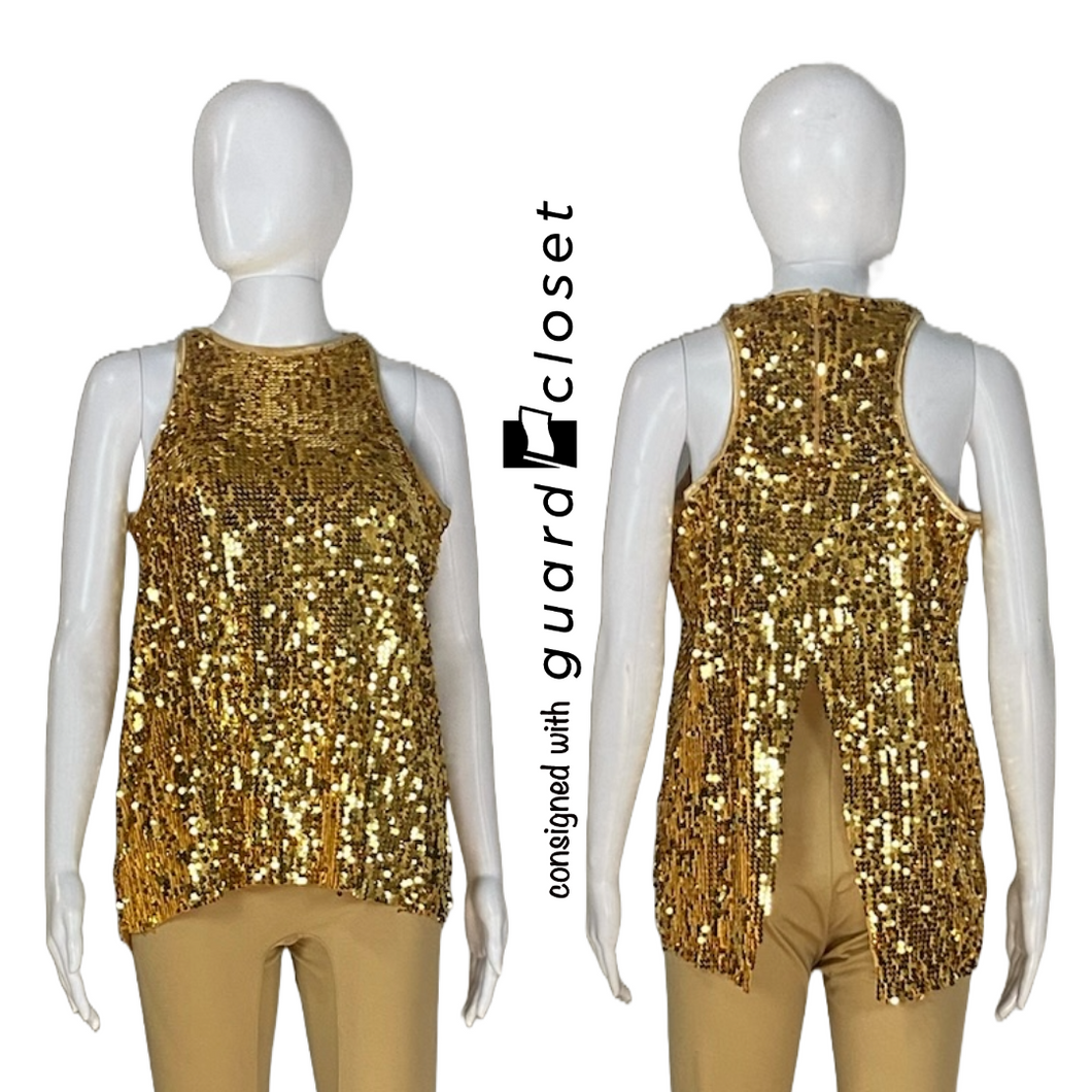 10 Sleeveless Open Back Gold sequin Tops by Balera