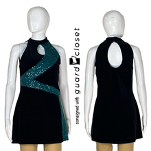 Load image into Gallery viewer, 11 Black Teal Halter Style Plus Tunics
