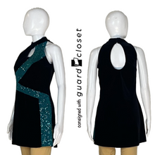 Load image into Gallery viewer, 11 Black Teal Halter Style Plus Tunics
