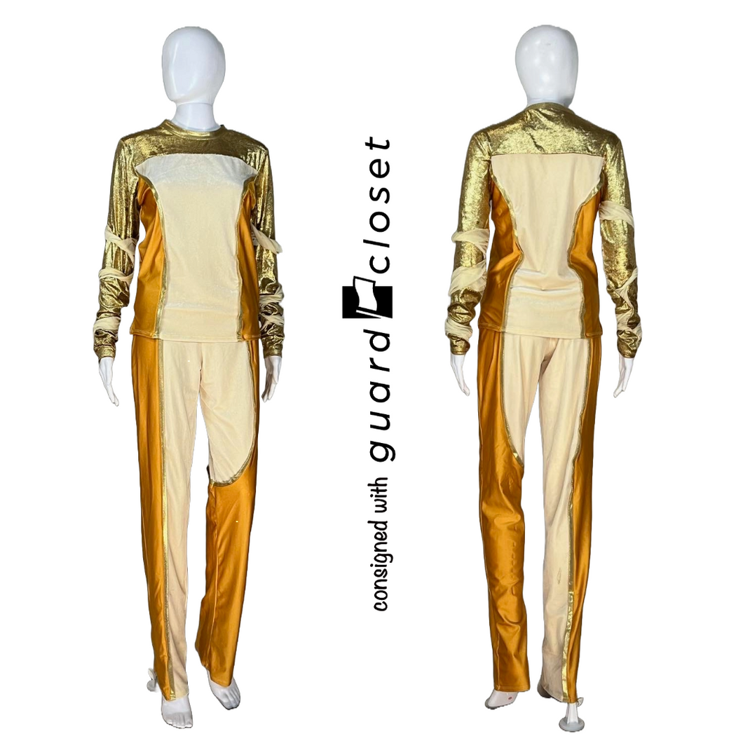 9 Long Sleeve Cream Gold Top & Pants by Creative Costuming & Design