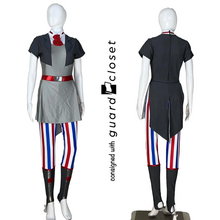 Load image into Gallery viewer, 20 Red White Blue Charcoal Grey Cap Sleeve Unitard by Dance Sophisticates
