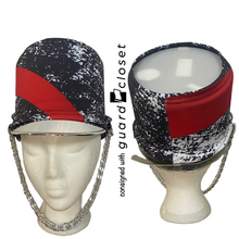 Load image into Gallery viewer, 23 black red white band tops w/ hat wraps by Showday Designs
