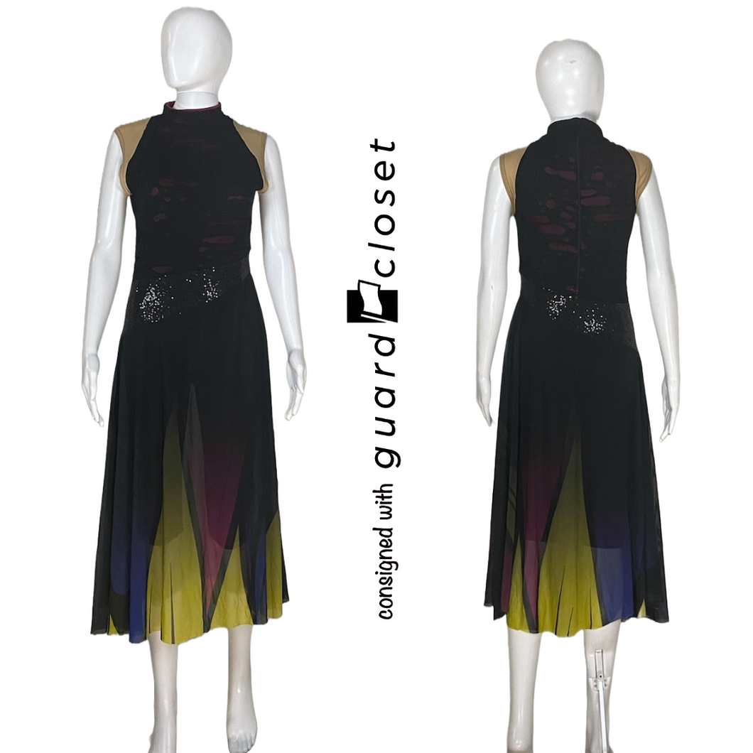 11 Black Yellow Maroon Sleeveless Kazara Dresses