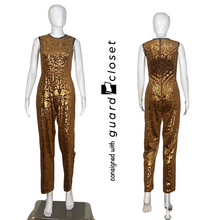 Load image into Gallery viewer, 21 Bronze Patterned Sleeveless Single Leg Unitards with 16 Capes &amp; 22 leg sleeves by Dance Sophisticates
