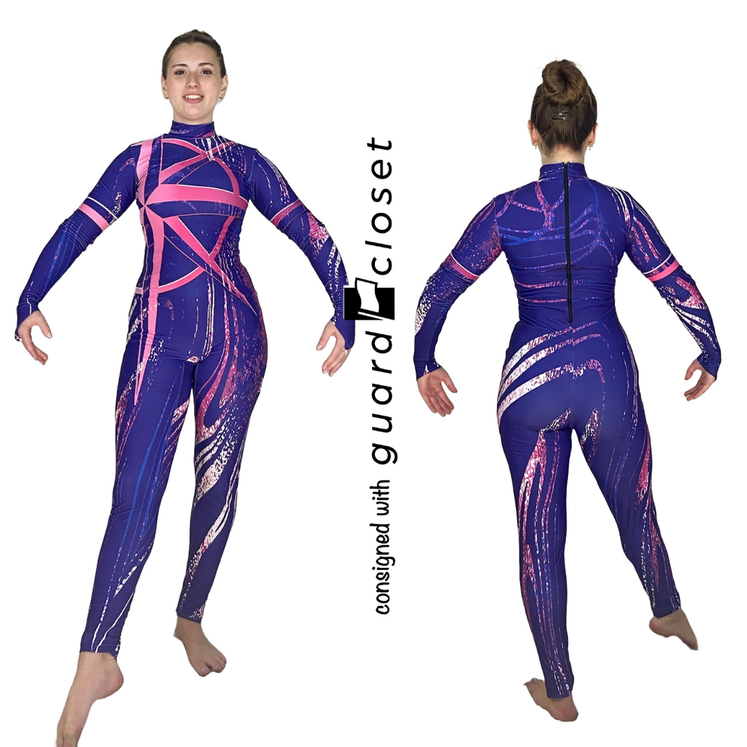 23 Indigo Pink White Compass Unitards by F.J. Miller